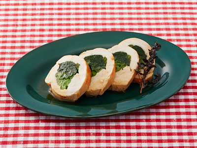 小松菜のチキンロールグリル