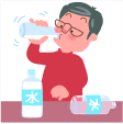 イラスト：水を飲む男性