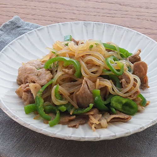 豚肉としらたきの和風炒め